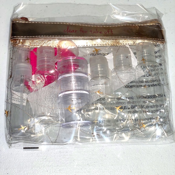 NWT MIAMICA Rose Gold Women's TSA Compliant Travel Bottles and Toiletry Bag Kit - Picture 3 of 7